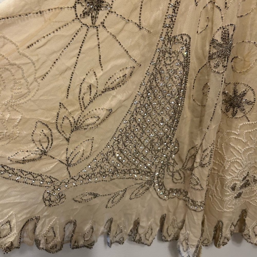 Rare  1920s Silk Hand Beaded Flapper Dress - Picture 9 of 9